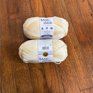 Lion Brand Basic Stitch Yarn in Ecru